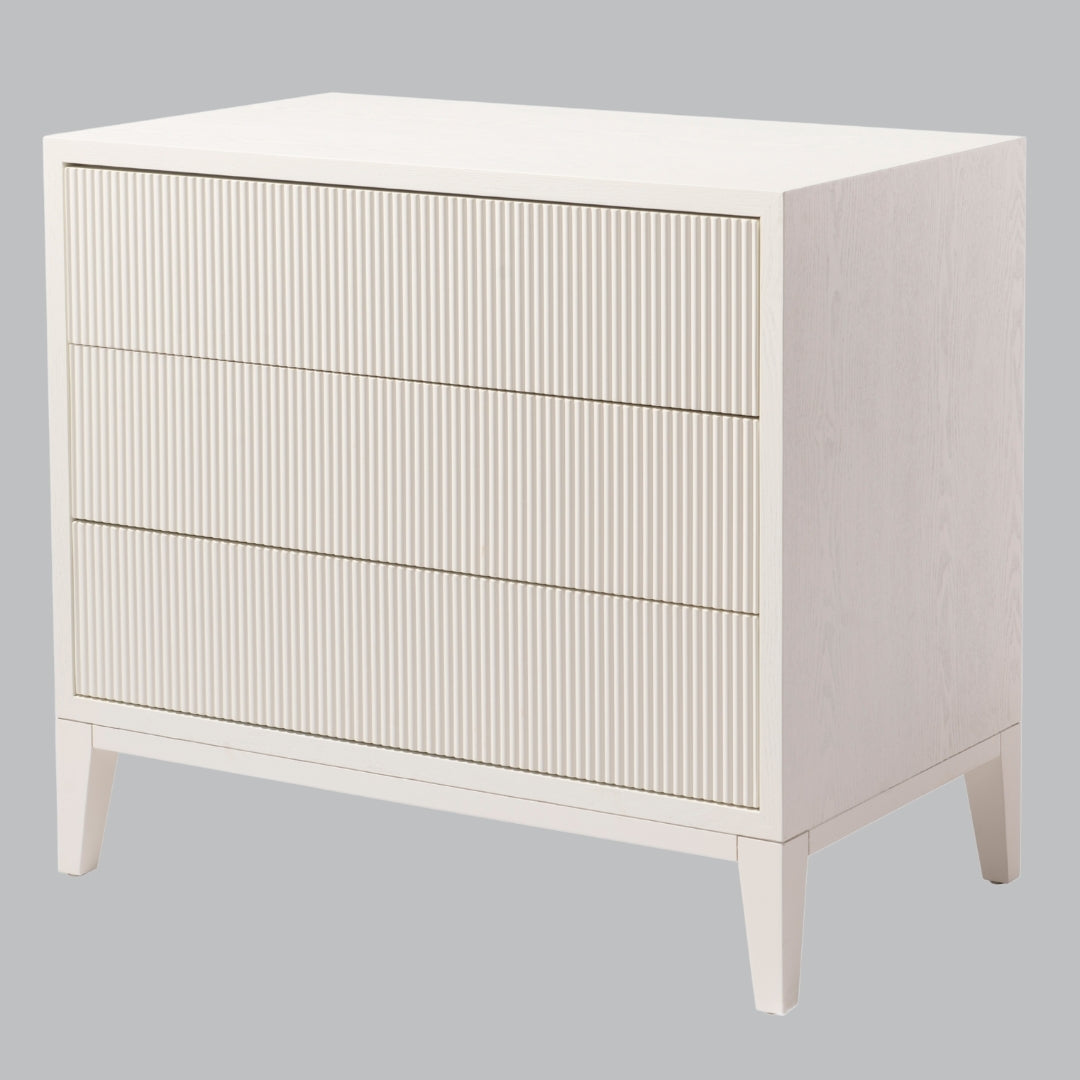 Elyssia White Wood Veneer Chest of Drawers