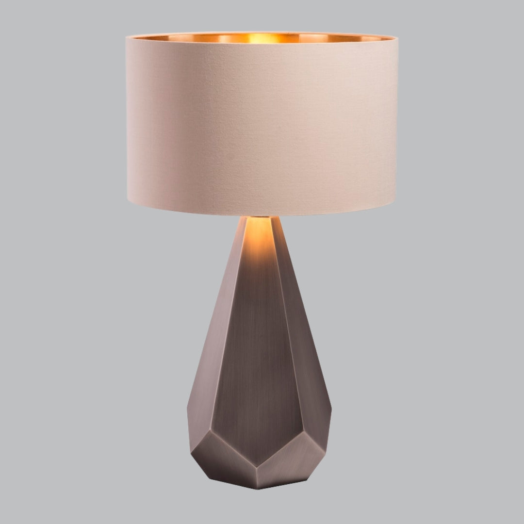 Carson Metal Tapered Table Lamp with Soft Latte Shade